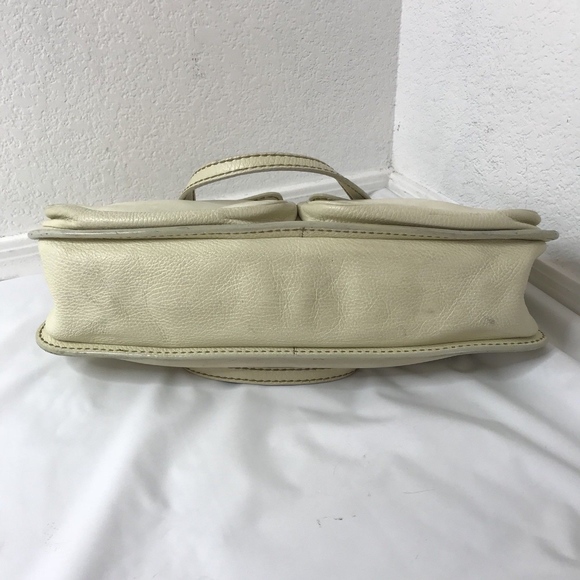 TOD'S Handbag Cream Pebbled Leather Shoulder Bag - Picture 5 of 8